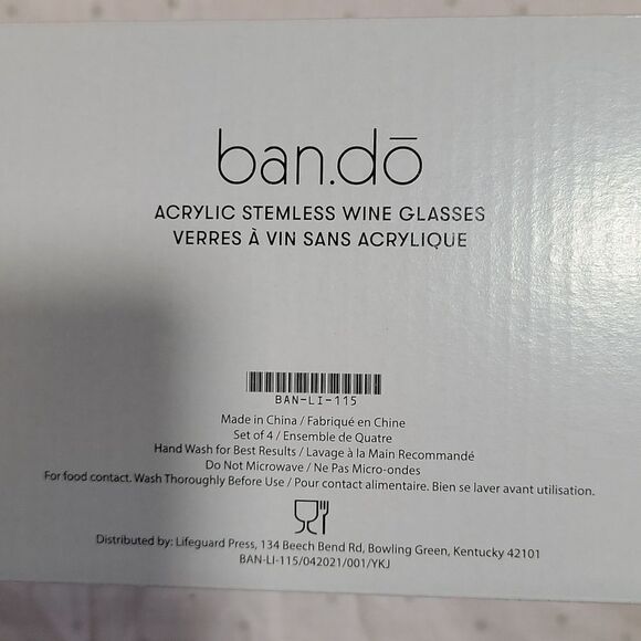 Ban.Do Stemless Acrylic Wine Glass Set Of Four With Glitter Infusion - Picture 3 of 4